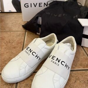 Givenchy White Logo Slip-Ons
